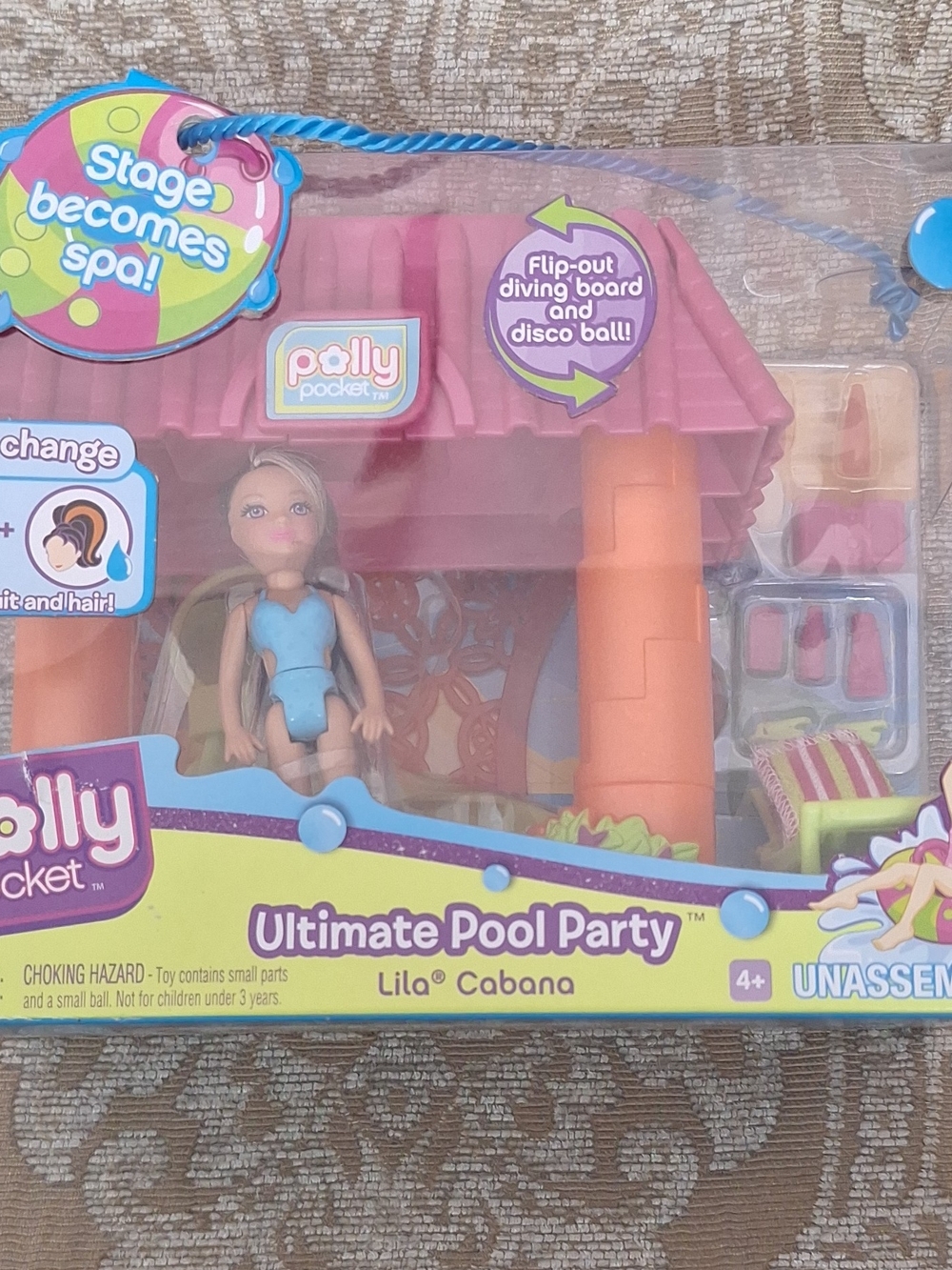 Ultimate Polly Pocket Pool Party Lila Cabana Playset - Pink/Blue